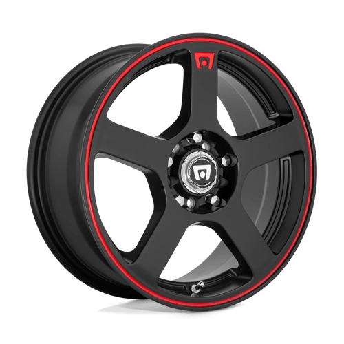 <b>Motegi Wheels</b> MR116 FS5 -<br> Matte Black W/ Red Stripe