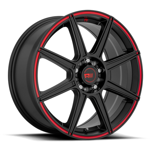 Motegi Wheels MR142 CS8 - Satin Black W/ Red Stripe - Wheel Warehouse