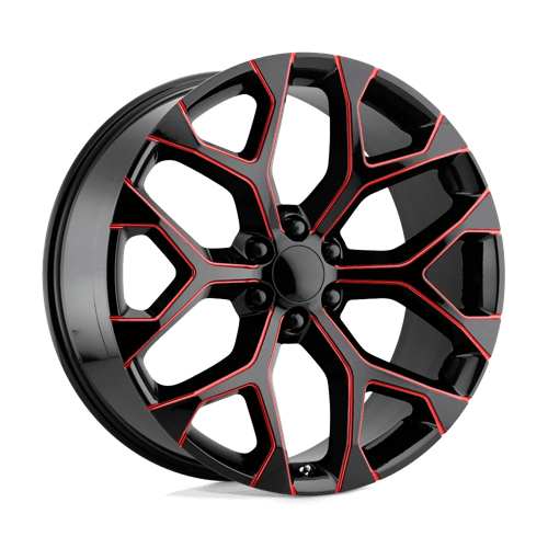 Performance Replica Wheels PR176 - Gloss Black Red Milled - Wheel Warehouse