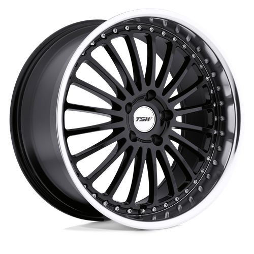 <b>TSW Wheels</b> SILVERSTONE -<br> Gloss Black W/ Mirror Cut Lip