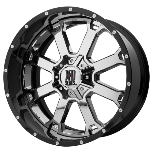 XD Wheels XD202 BUCK 25 - Chrome Center W/ Gloss Black Milled Lip - Wheel Warehouse