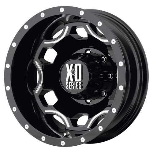XD Wheels XD814 CRUX - Dually Gloss Black W/ Milled Accents - Wheel Warehouse
