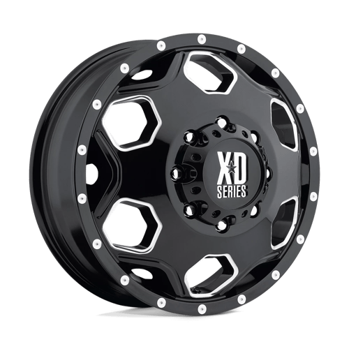 XD Wheels XD815 BATALLION - Dually Gloss Black W/ Milled Accents - Wheel Warehouse