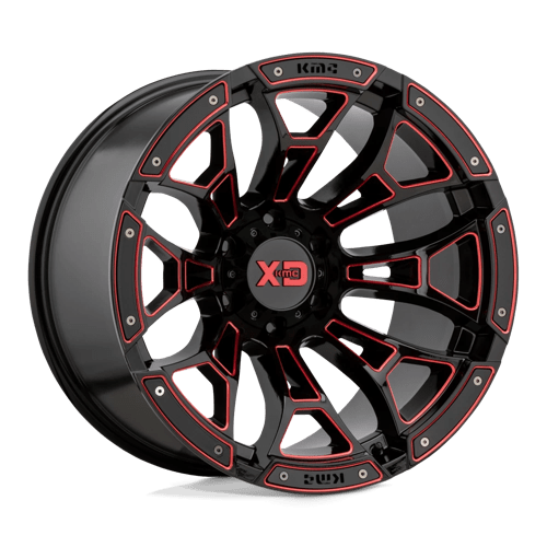 XD Wheels XD841 BONEYARD - Gloss Black Milled W/ Red Tint - Wheel Warehouse