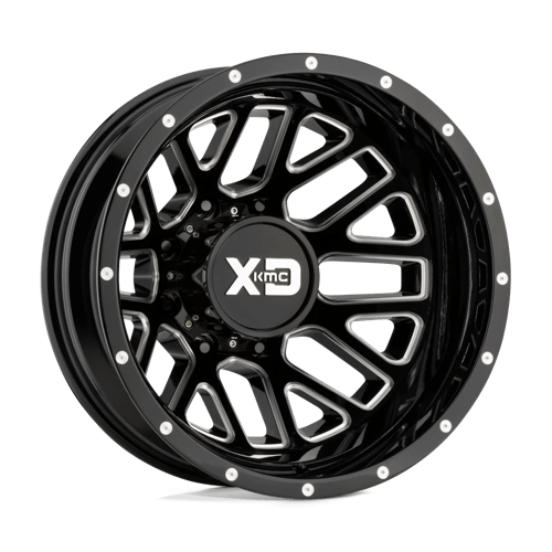 XD Wheels XD843 GRENADE DUALLY - Gloss Black Milled - Rear - Wheel Warehouse