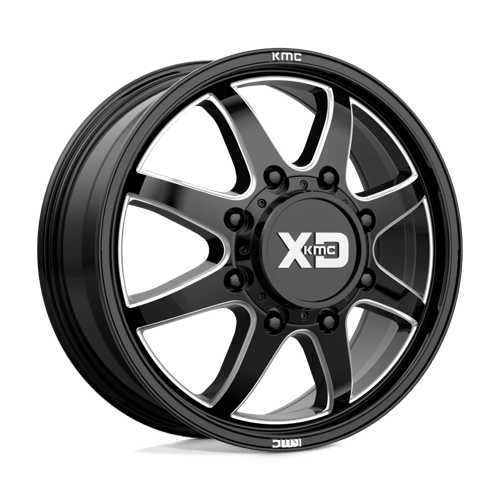XD Wheels XD845 PIKE DUALLY - Gloss Black Milled - Front - Wheel Warehouse