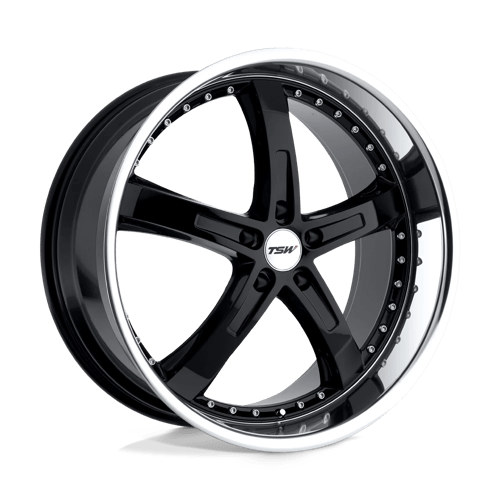<b>TSW Wheels</b> JARAMA -<br> Gloss Black W/ Mirror Cut Lip