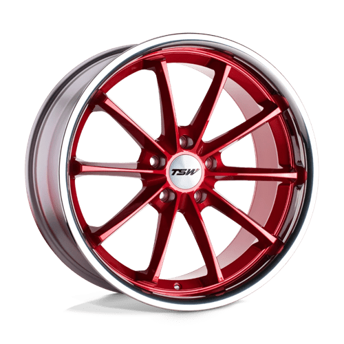 <b>TSW Wheels</b> SWEEP -<br> Candy Red W/ Stainless Lip