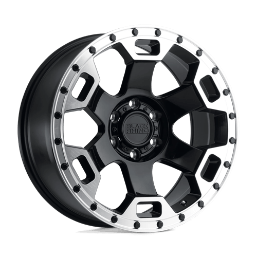 Black Rhino Wheels GAUNTLET - Gloss Black W/ Mirror Machined Ring - Wheel Warehouse