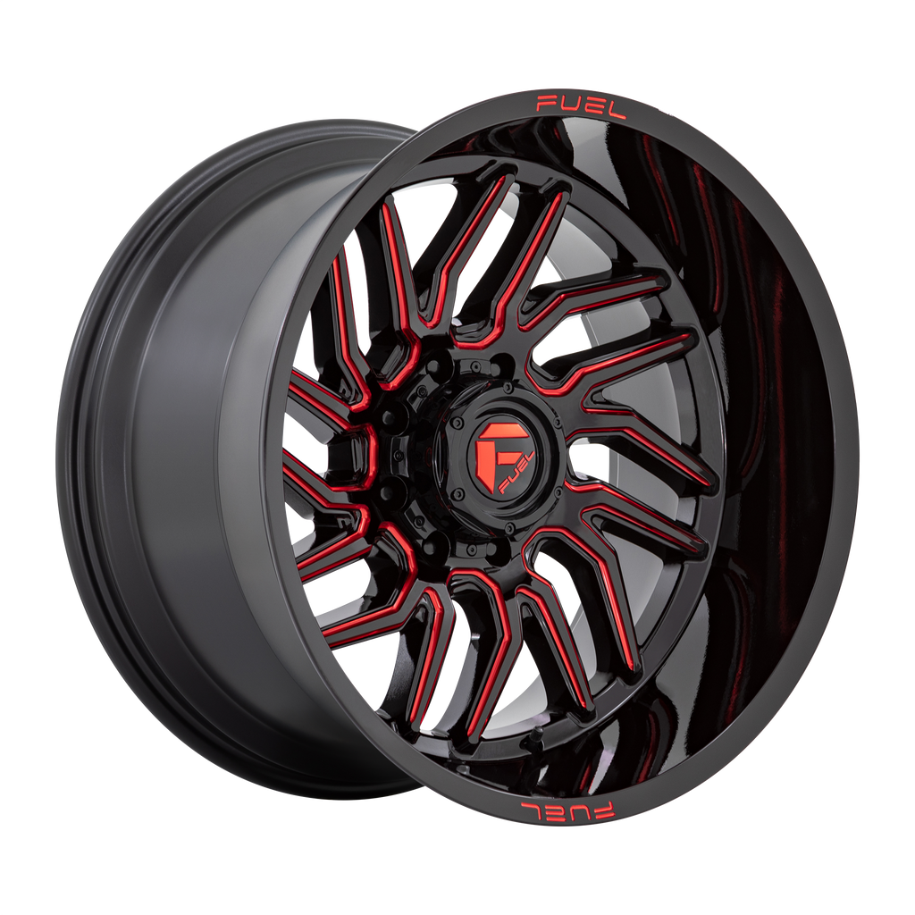 Fuel Wheels D808 HURRICANE - Gloss Black Milled Red Tint - Wheel Warehouse