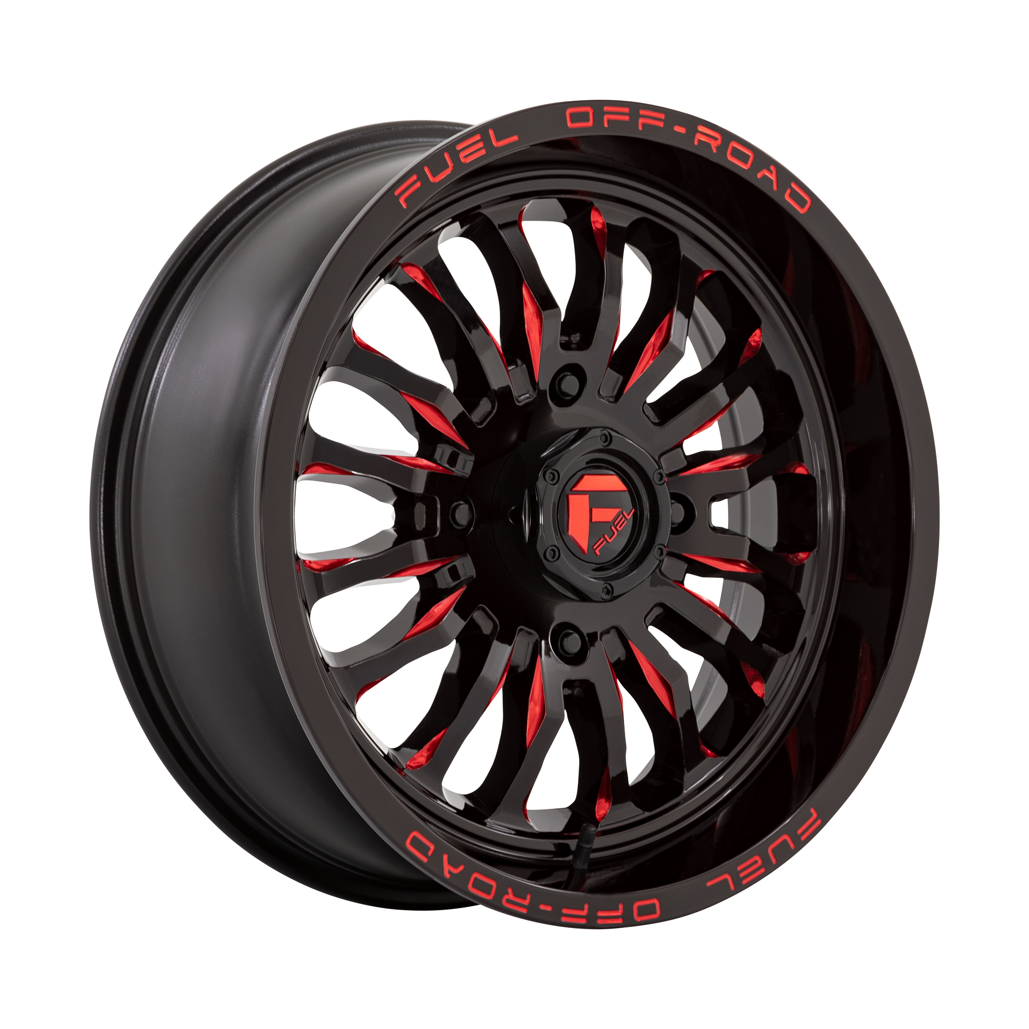Fuel Wheels D822 ARC UTV - Gloss Black Milled Red - Wheel Warehouse