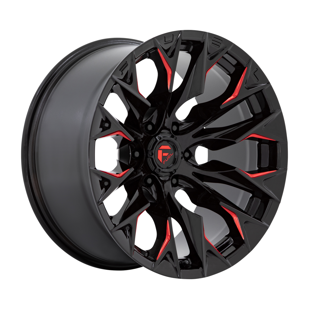 <b>Fuel Wheels</b> D823 FLAME -<br> Gloss Black Milled W/ Candy Red