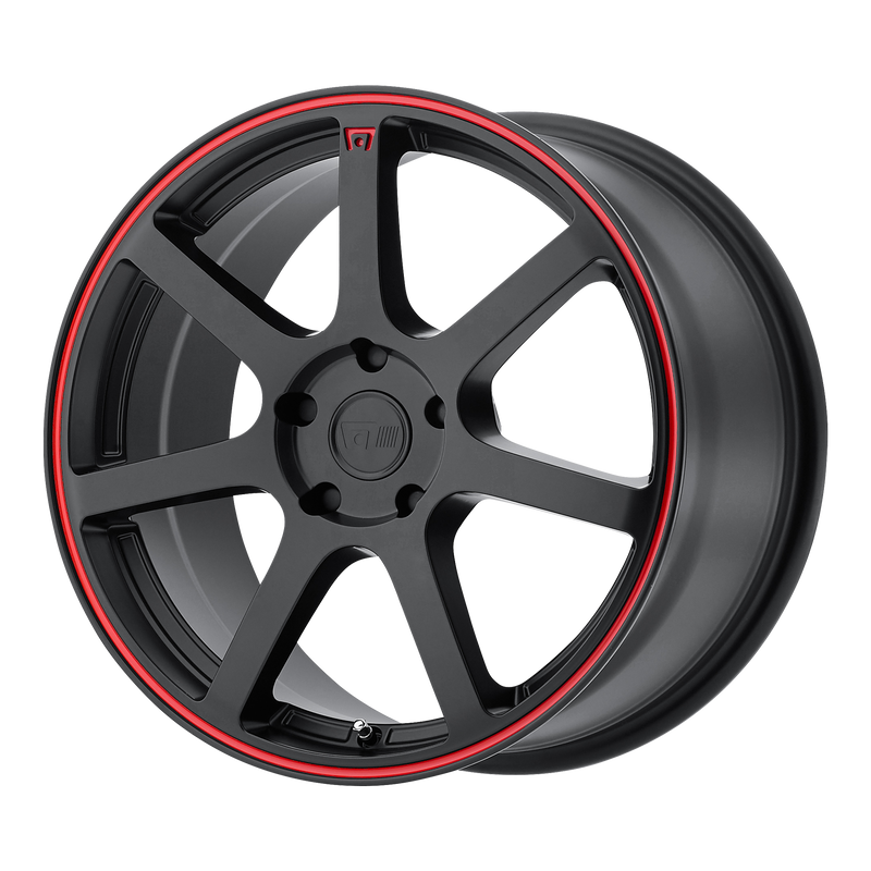 <b>Motegi Wheels</b> MR132 -<br> Matte Black W/ Red Stripe
