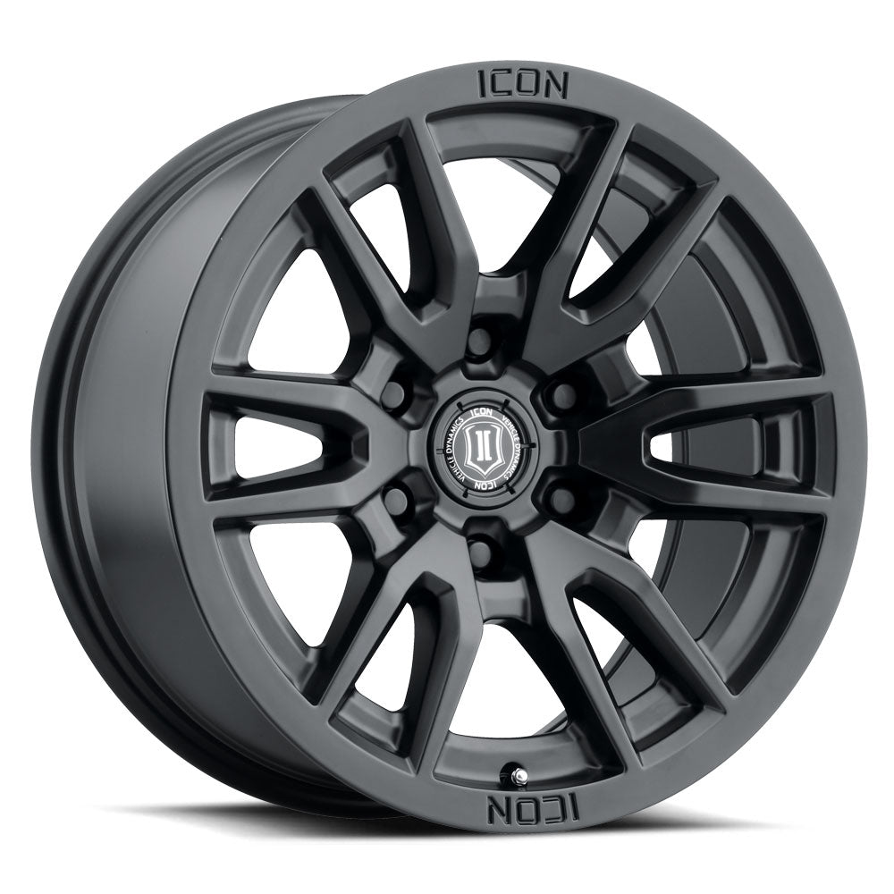 Icon Alloys Vector 6 - Satin Black - Wheel Warehouse