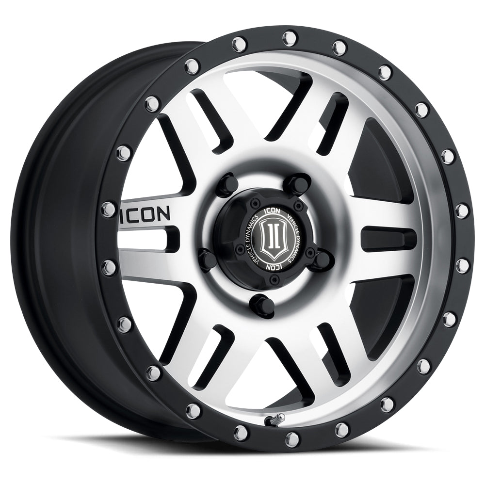 Icon Alloys Six Speed - Satin Black and Machined - Wheel Warehouse